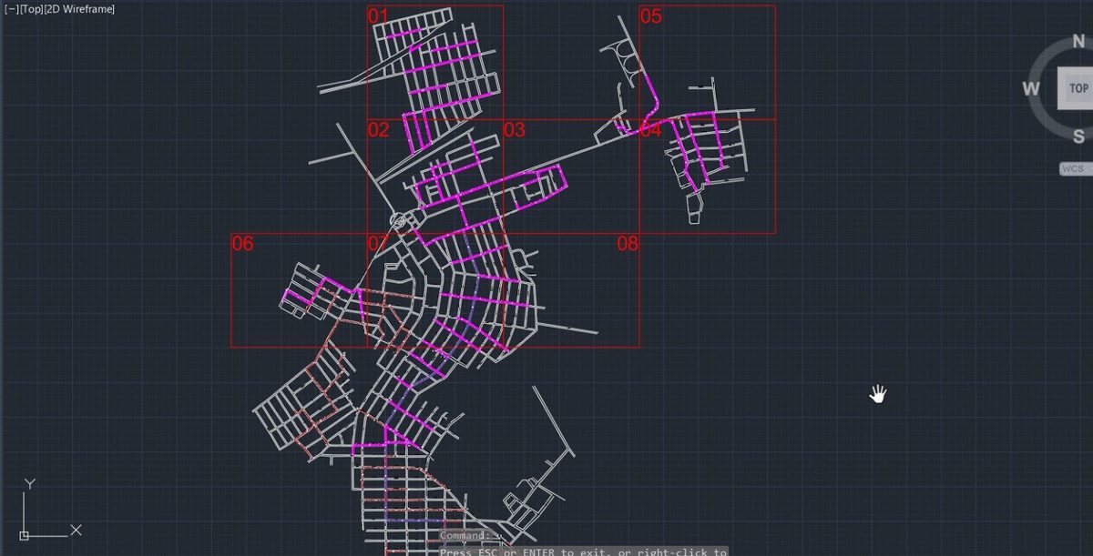 Traçado de rede FTTH em AutoCAD